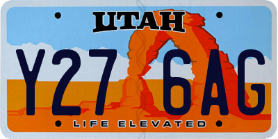 UT license plate Y276AG