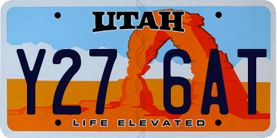 UT license plate Y276AT