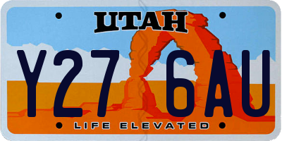 UT license plate Y276AU