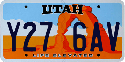 UT license plate Y276AV