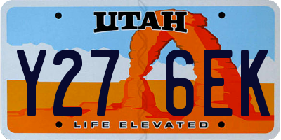 UT license plate Y276EK