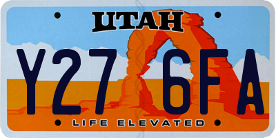 UT license plate Y276FA