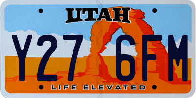 UT license plate Y276FM