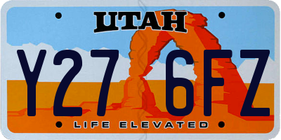 UT license plate Y276FZ