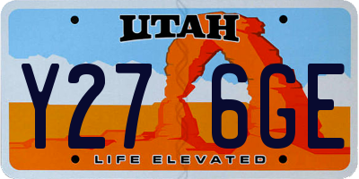 UT license plate Y276GE