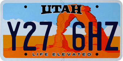 UT license plate Y276HZ