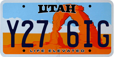UT license plate Y276IG