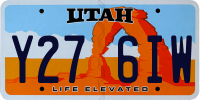 UT license plate Y276IW
