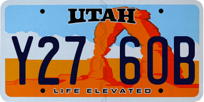 UT license plate Y276OB