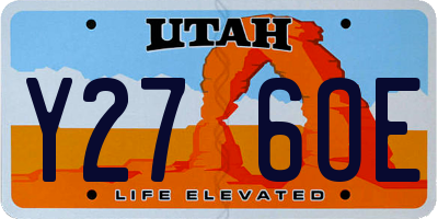 UT license plate Y276OE