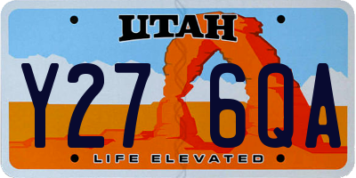 UT license plate Y276QA
