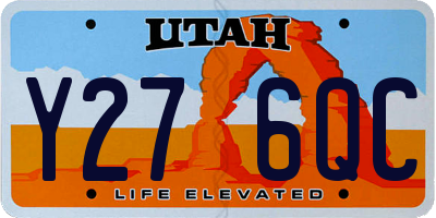 UT license plate Y276QC