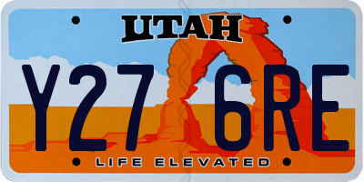 UT license plate Y276RE