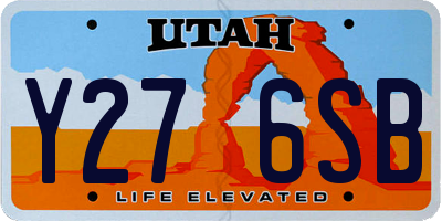 UT license plate Y276SB