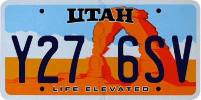 UT license plate Y276SV