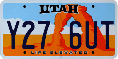 UT license plate Y276UT