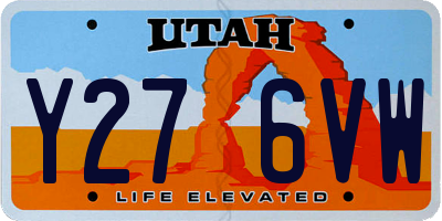 UT license plate Y276VW