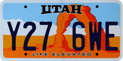 UT license plate Y276WE