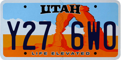 UT license plate Y276WO
