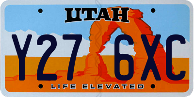 UT license plate Y276XC