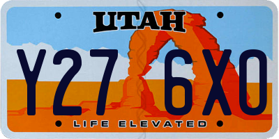 UT license plate Y276XO