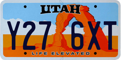 UT license plate Y276XT