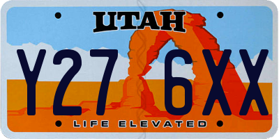 UT license plate Y276XX