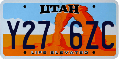 UT license plate Y276ZC