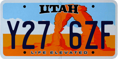 UT license plate Y276ZF