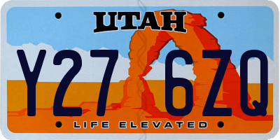 UT license plate Y276ZQ