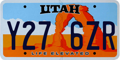 UT license plate Y276ZR