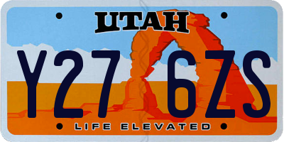 UT license plate Y276ZS