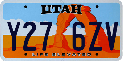 UT license plate Y276ZV