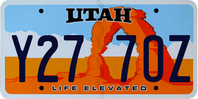 UT license plate Y277OZ