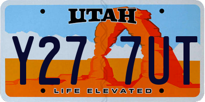 UT license plate Y277UT