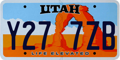 UT license plate Y277ZB