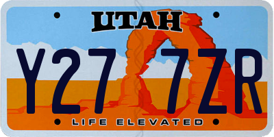 UT license plate Y277ZR