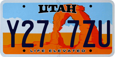 UT license plate Y277ZU