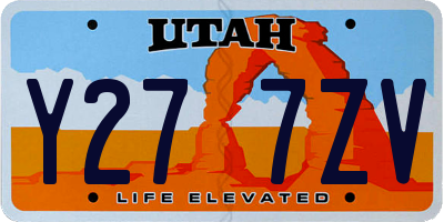 UT license plate Y277ZV