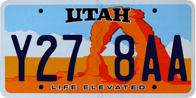 UT license plate Y278AA