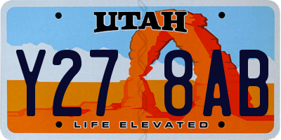 UT license plate Y278AB