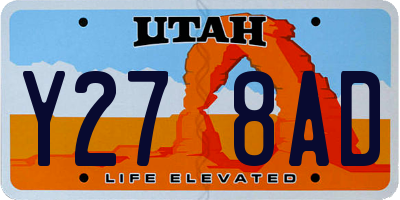 UT license plate Y278AD