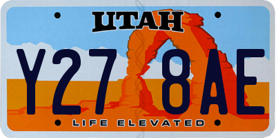 UT license plate Y278AE