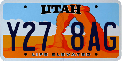 UT license plate Y278AG