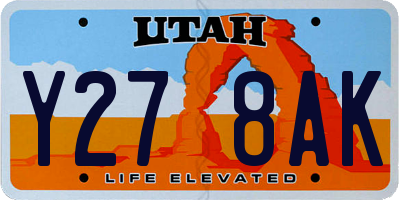 UT license plate Y278AK