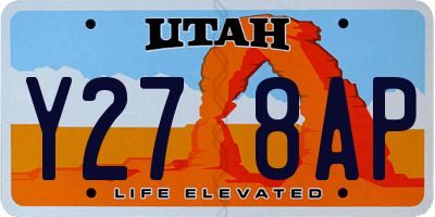 UT license plate Y278AP