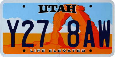 UT license plate Y278AW