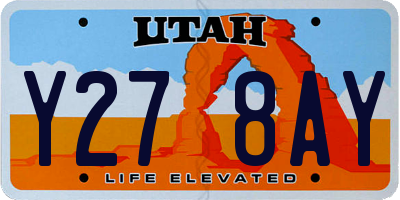 UT license plate Y278AY
