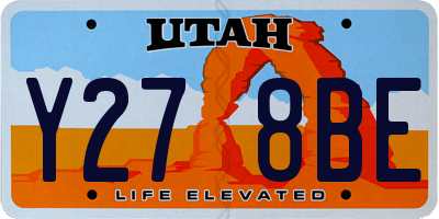 UT license plate Y278BE