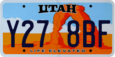 UT license plate Y278BF